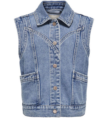 Kids Only Denim Gilet - KogKennedy - Medium+ Blue Denim