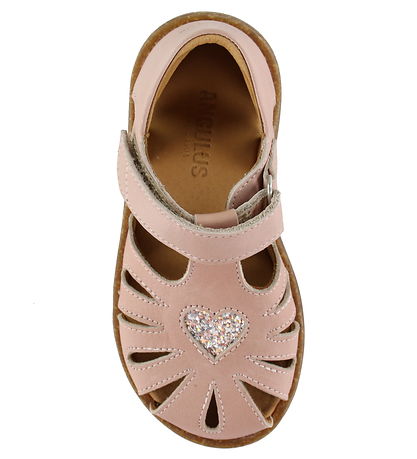 Angulus Sandals - Glitter Heart - Rosebud