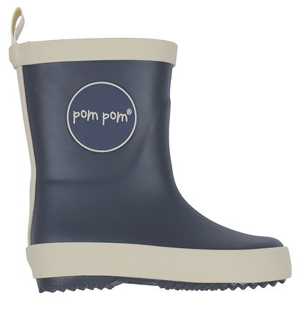 Pom Pom Rubber Boots - Navy