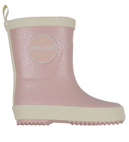 Bottes en Caoutchouc Pom Pom - Rose Glitter