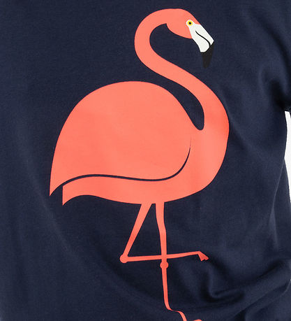 DÝR Stuttermabolur - DyrHide - Dk Dökkblátt Flamingo