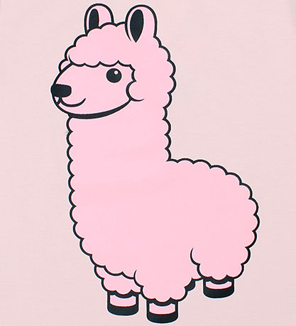 DÝR Stuttermabolur - AnimalGrowl - Lt Rose Lama Buddy