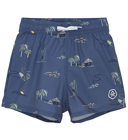 Color Kids Sund stuttbuxur - AOP - Vintage Indigo