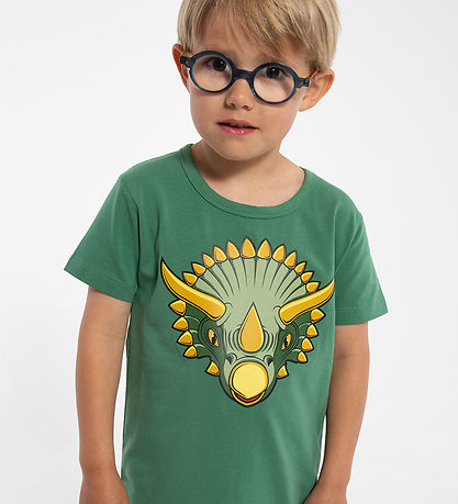 DÝR Stuttermabolur - Dýr nöldur - Þreyttur Green Triceratops