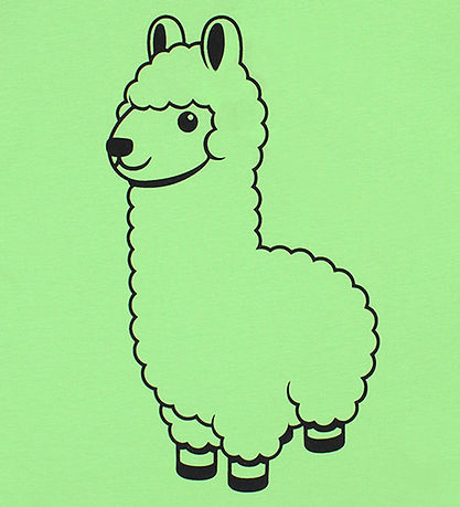 DÝR Stuttermabolur - AnimalHide - Björt Green Lama Buddy
