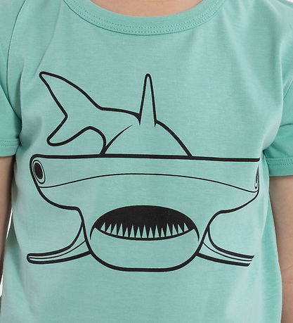 ANIMALS T-shirt - AnimalsHide - Aqua Outline Hammerhead Shark