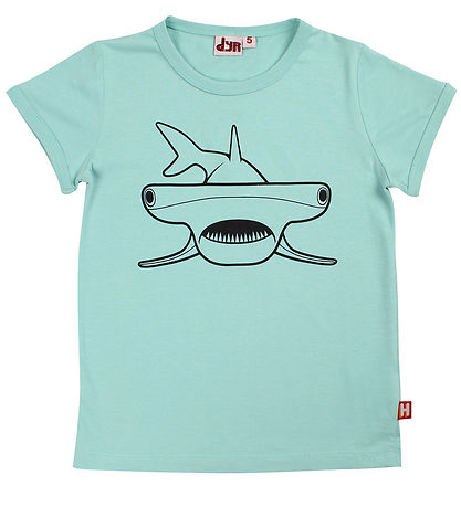 ANIMALS T-shirt - AnimalsHide - Aqua Outline Hammerhead Shark