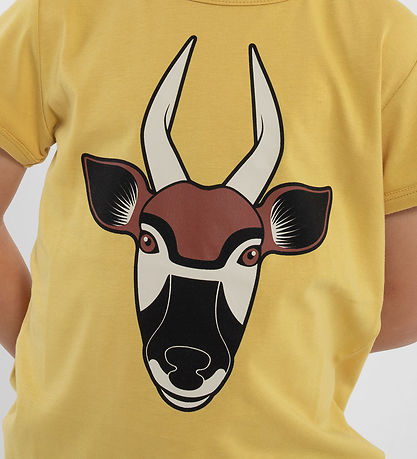 DÝR Stuttermabolur - AnimalHide - Fölnað Yellow Bongo antilópa