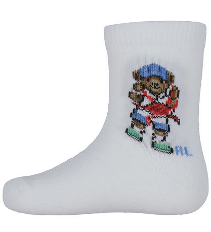 Polo Ralph Lauren Socken - 3er-Pack - Weiß/Blau m. Print