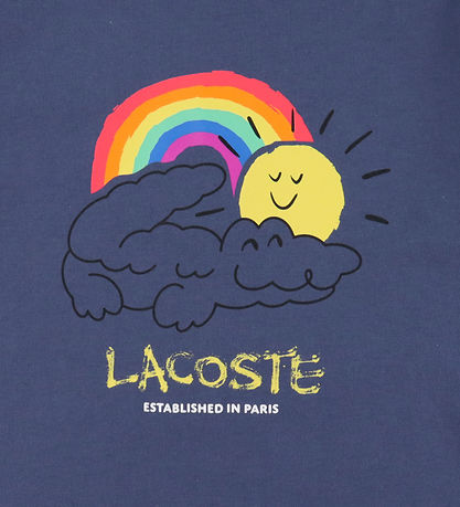 Lacoste Stuttermabolur - Violet M. Prentað