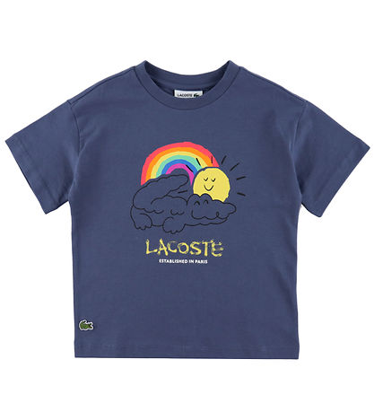 Lacoste Stuttermabolur - Violet M. Prentað