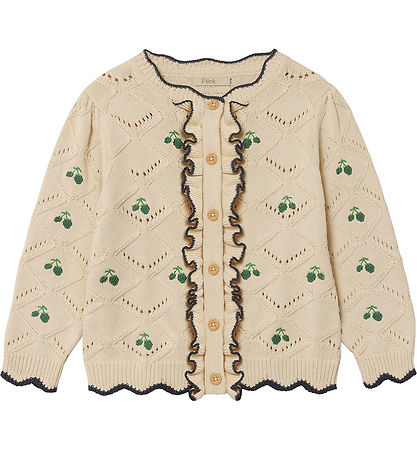 Fliink Cardigan - Prjónað - Mela Ruffle - Sandshell