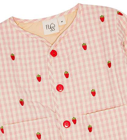 Flöss Jakki - Dolly - Bleikt Berry Gingham