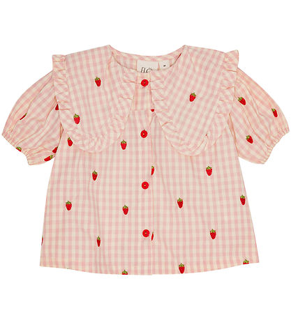 Flöss Skyrta - Dolly - Bleikt Berry Gingham