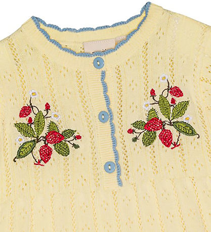 Flöss Kjóll - Prjónað - Dream - Soft Yellow M. Mynsturprjón