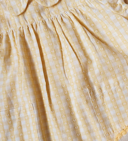 Flöss Kleid - Olivia - Soft Yellow Heart Gingham