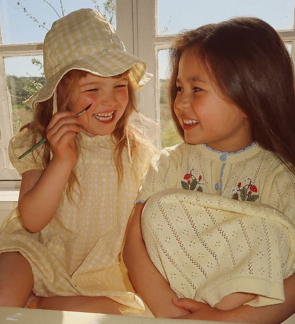 Flöss Kleid - Olivia - Soft Yellow Heart Gingham