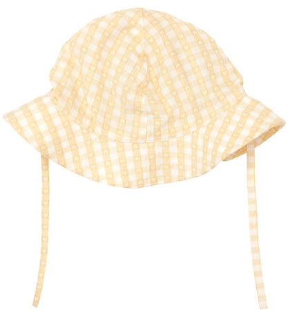 Flöss Sólhattur - Olivia - Soft Yellow Heart Gingham