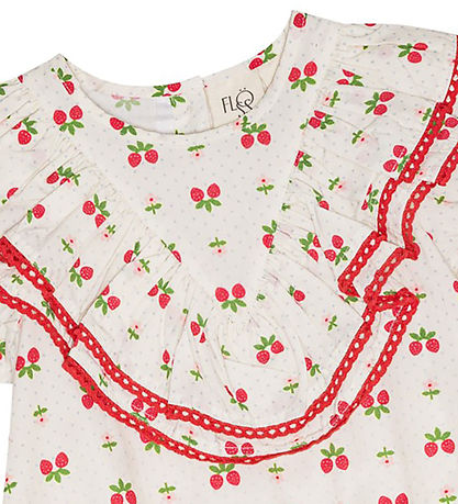 Flöss Mekko - Sofia - Soft White Berry M. Pitsi