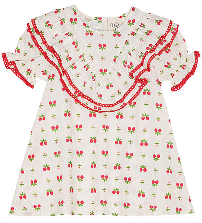 Flöss Mekko - Sofia - Soft White Berry M. Pitsi
