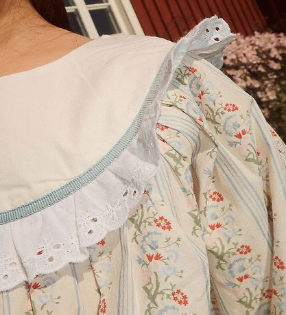 Flöss Kleid - Abigail - Soft White/Hell Blue