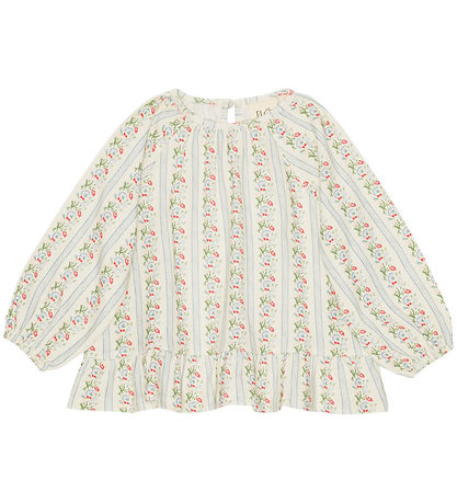 Flöss Bluse - Abigail - Soft White/Hell Blue