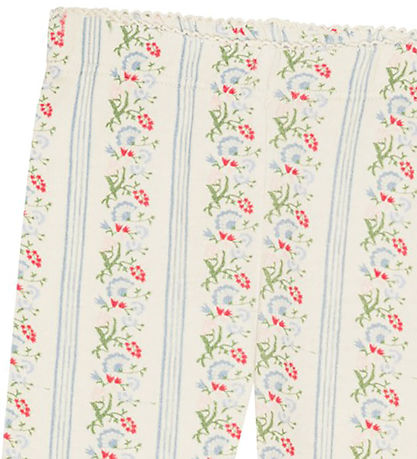 Flöss Leggings - Abigail - Soft White/Björt Blue