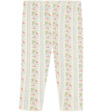 Flöss Leggings - Abigail - Soft White/Björt Blue