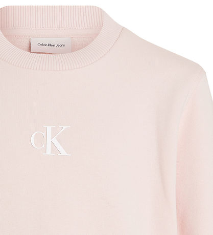 Calvin Klein Peysa - Ck Lógó - Silfur Peony Bleikt