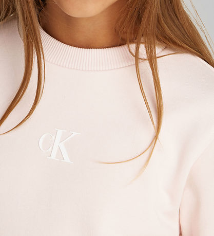 Calvin Klein Peysa - Ck Lógó - Silfur Peony Bleikt