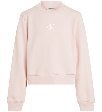 Calvin Klein Peysa - Ck Lógó - Silfur Peony Bleikt