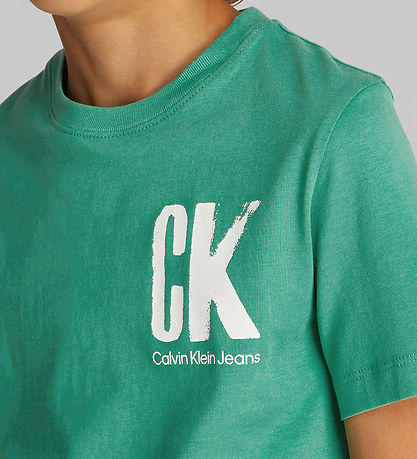 T-Shirt Calvin Klein - Coffre Surf Graphique - Bahama Green