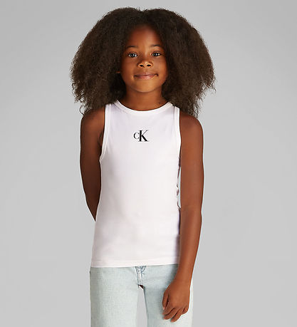Calvin Klein Hlýrabolur - Ck Lógó Tank - Bright White