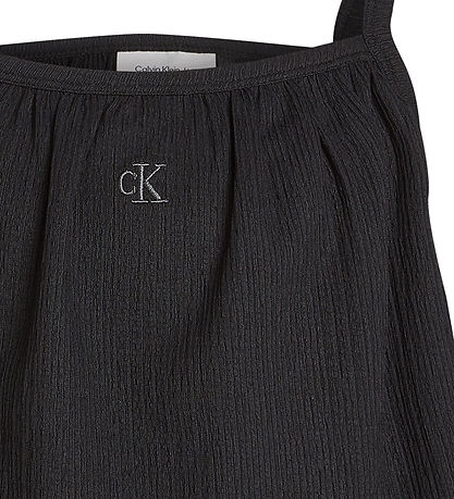 Calvin Klein Topp - Rib - Crinkle Strap - Ck Black