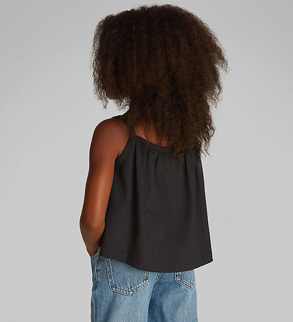 Calvin Klein Topp - Rib - Crinkle Strap - Ck Black