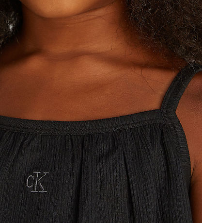 Calvin Klein Topp - Rib - Crinkle Strap - Ck Black