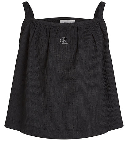 Calvin Klein Topp - Rib - Crinkle Strap - Ck Black