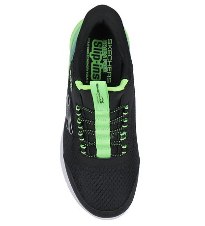 Skechers Shoes - Microspec Max Brisk-Stripe - Black/Lime
