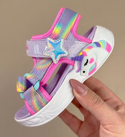 Skechers Sandals w. Lights - Dreamy Unicorns - Lavender Multi