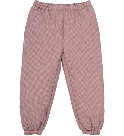 Mikk-Line Thermo Trousers - Woodrose w. Checs