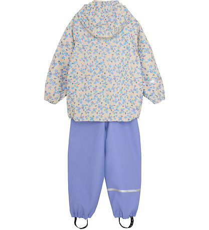 CeLaVi Rainwear w. Suspenders - PU - Blue Bell w. Print