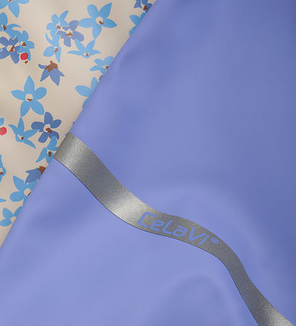 CeLaVi Rainwear w. Suspenders - PU - Blue Bell w. Print