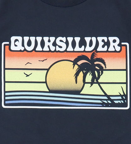 Quiksilver Stuttermabolur - EV sól dofna - Svart M. Prentað