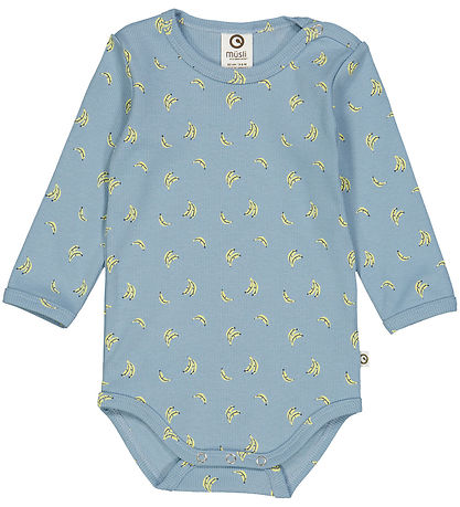 Müsli Body l/ä - Rib - Banana - Ocean/majs/Natt Blue