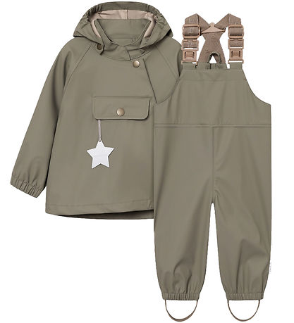 Mini A Ture Rainwear w. Suspenders - PU - MatWaini's - Vert