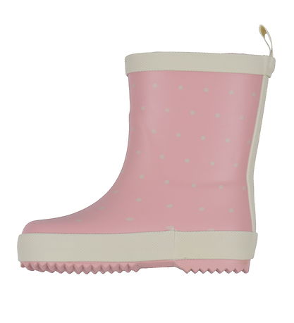 Pom Pom Rubber Boots - Rose with Dot
