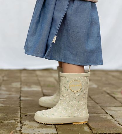 Pom Pom Rubber Boots - Bellis AOP