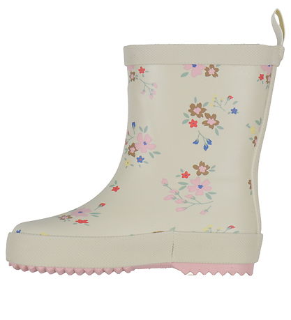 Pom Pom Rubber Boots - Flower AOP