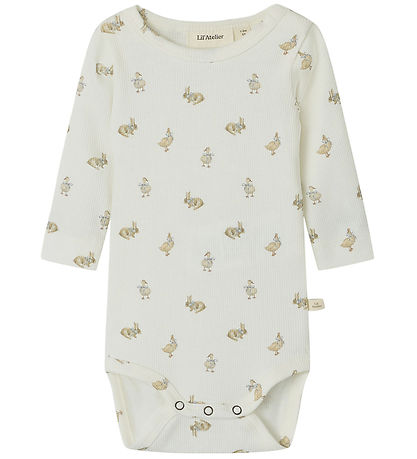 Body m/l Lil' Atelier - Rib - NbnLavo - AOP - Coconut Lait