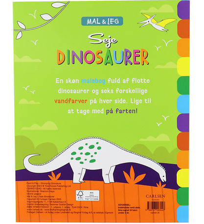 Forlaget Carlsen Colouring Book - Paint and Play - Cool Dinosaur